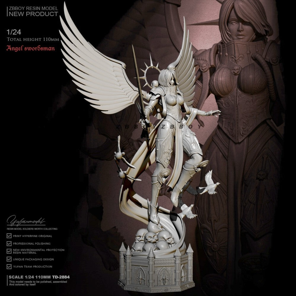 1:24 resin figure model kit Fantasy Angel Sword God Unassembled unpainted