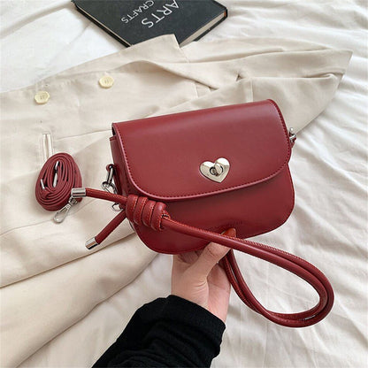 Fashion Heart-shaped Lock Women Small Side Shoulder Bag Crossbody Purse Handbags