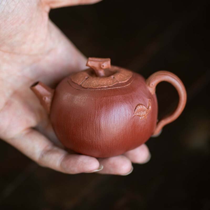 Yixing Purple Clay Pot Bionic Pumpkin Persimmon Pot Slope Mud Handmade Tea Pot