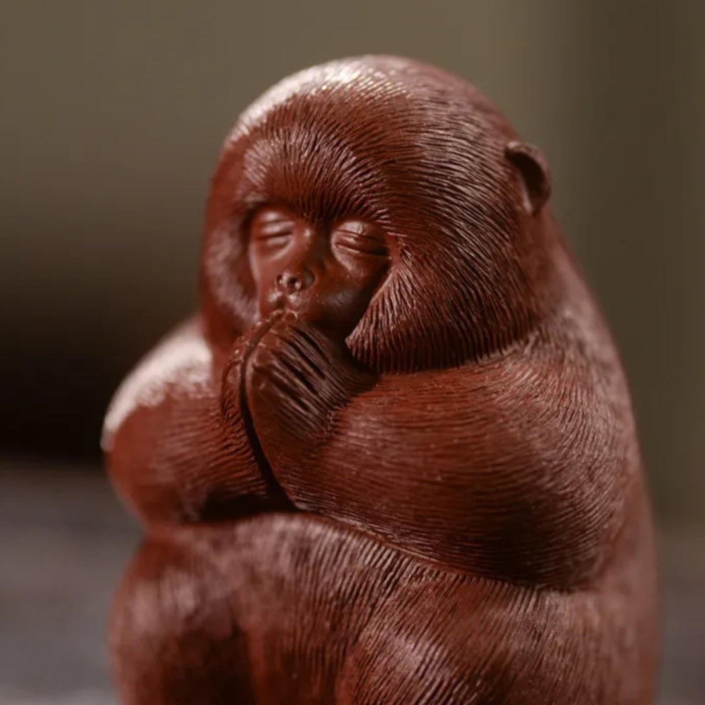 Purple Clay Tea Pet Monkey Figurine Chinese Tea Tray Decoration Tea Ceremony