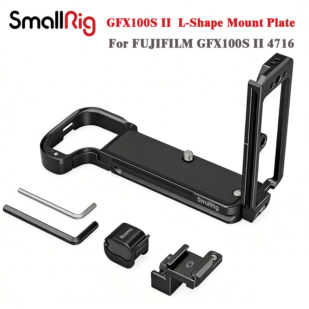 SmallRig L-Plate for Fujifilm GFX100S II –Dual Arca-Swiss, Extendable, Cold Shoe