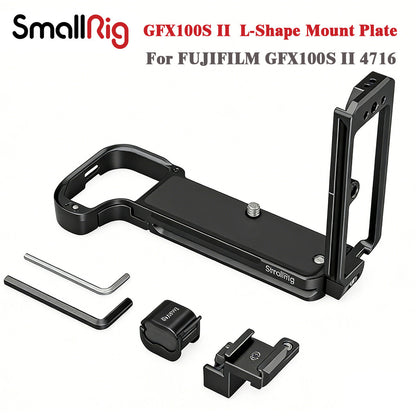 SmallRig L-Plate for Fujifilm GFX100S II –Dual Arca-Swiss, Extendable, Cold Shoe
