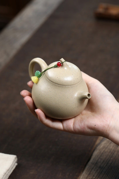 China Yixing Zisha Natural Green Clay Benshan Lvni Qieduan 小金瓜 Teapot Tea Pot