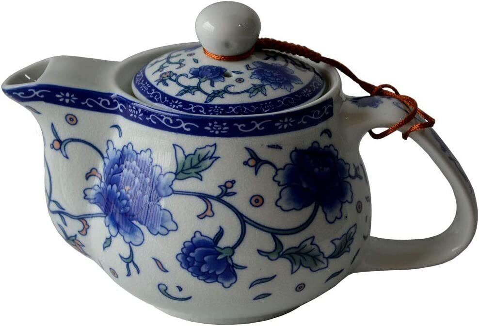 Porcelain Teapot 17oz Tea Pot Removable Stainless Steel Filter Ceramic Kettle