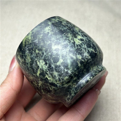 Natural Tibetan Medicinal Stone Jade Cup Strong Magnetic Handmade Drinking Cup