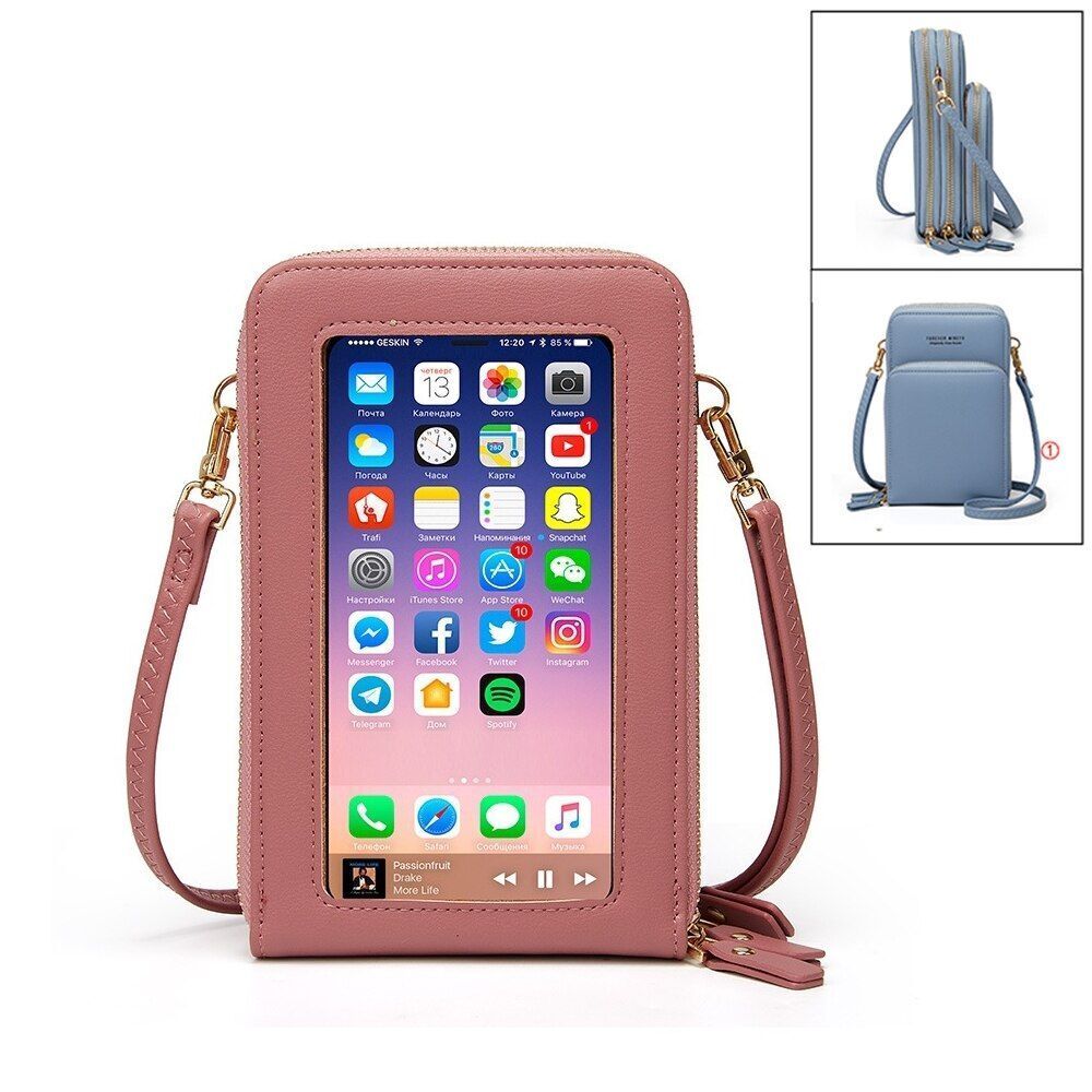 Women Leather Shoulder Bags Large Capacity Crossbody Bags Handbag Phone Purse