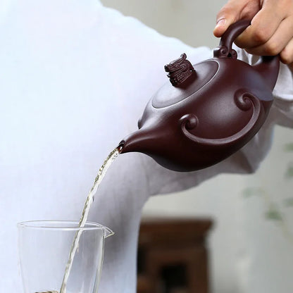 420ml Chinese Yixing Zisha Handmade Purple Clay Pot Kung Fu Tea Set Tea Pot
