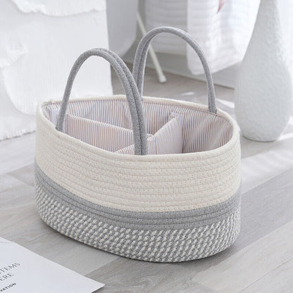 Cotton Baby Diaper Caddy Organizer Nursery Storage Bin Basket Mommy Handbag