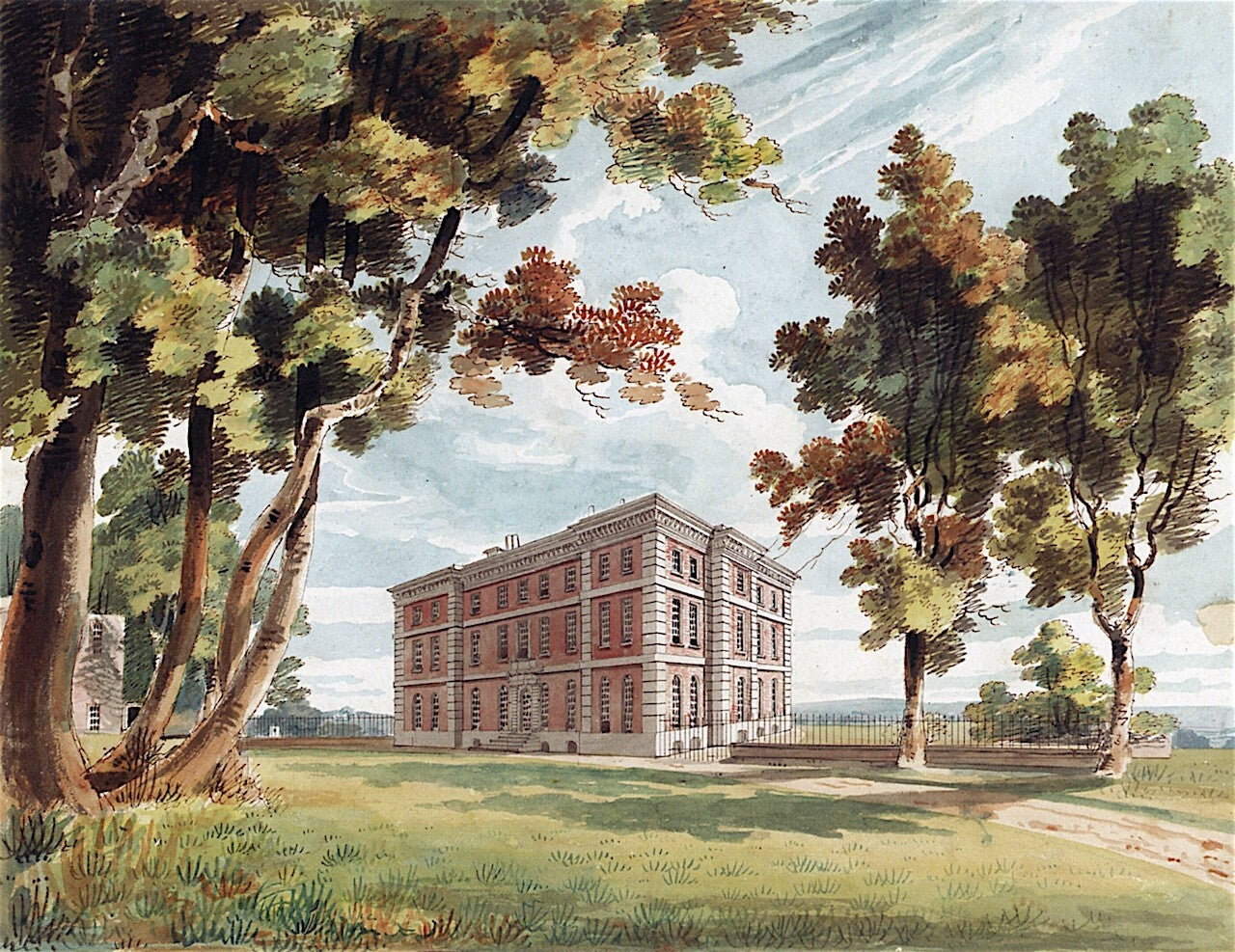 Oil painting Radley-Hall-Oxfordshire-from-the-North-West-Joseph-Mallord-William-