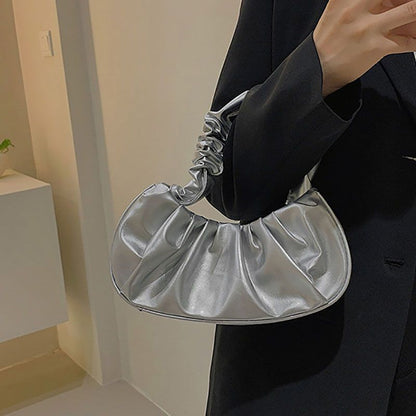 Summer Pleated Purse Cloud Bags Leisure Bag Shopping Shoulder Dumpling Handbag