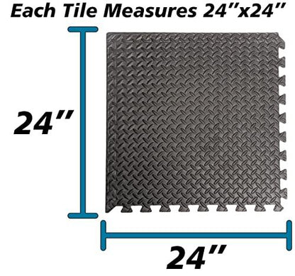 48 Sq Ft/12 Interlocking Foam Tiles ½" Thick Exercise Mat - Soft & Comfortable