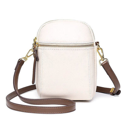 Sling Messenger Purse Handbag Genuine Leather Shell Casual Vintage Shoulder Bags