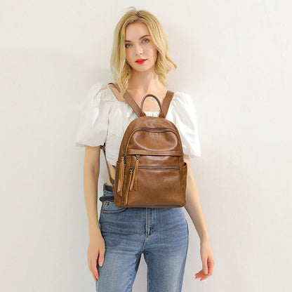 Women's Ladies Leather Backpack Purse Anti-Theft Rucksack Travel Bag Satchel