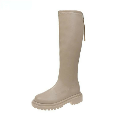 Winter 2022 Long Zip Round Toe Boots Knee High Luxury Chelsea Platform Platforms
