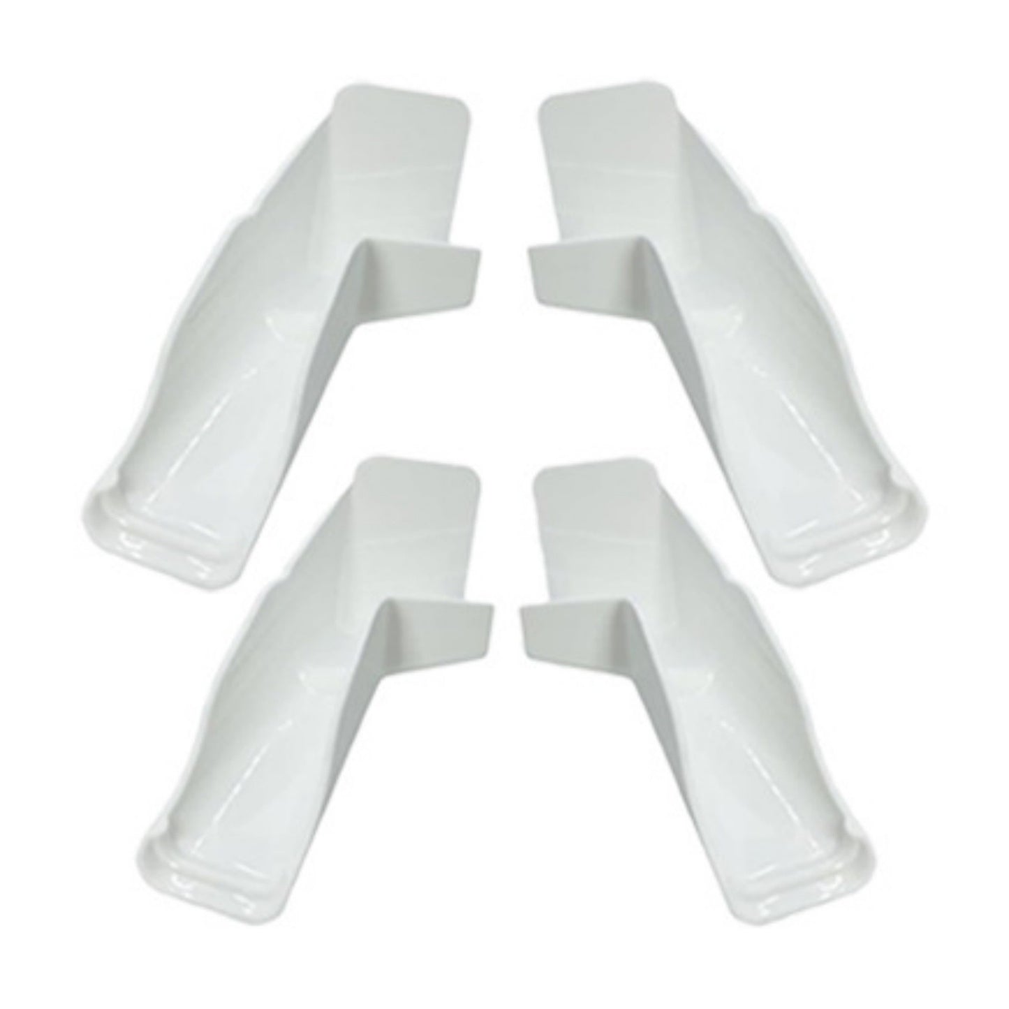 White RV Gutter Spout Set 4pcs Long Version For Camper Prevents Water Streaks