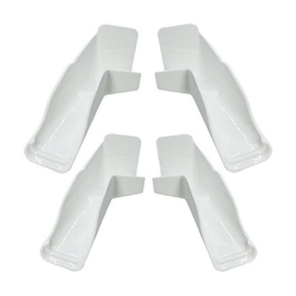 White RV Gutter Spout Set 4pcs Long Version For Camper Prevents Water Streaks