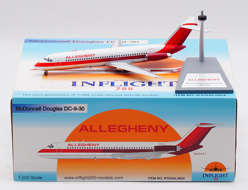 1:200 InFlight ALLEGHENY McDonnell Douglas DC-9-30 Airplane Diecast Plane Model