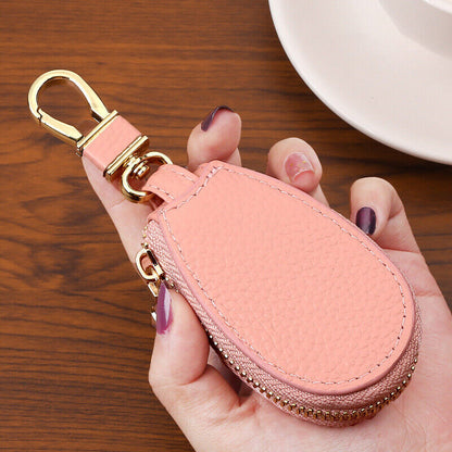 1pcs PU Leather Car Key Chain Protection Bag Zipper Holder Case Cover Universal