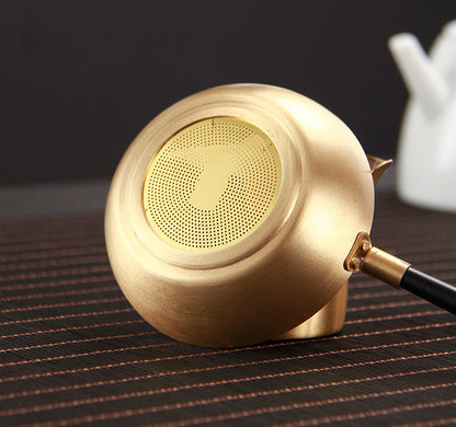 Copper Filter Net With Handle Chinese Tea Accessories Tea Strainer With Holder