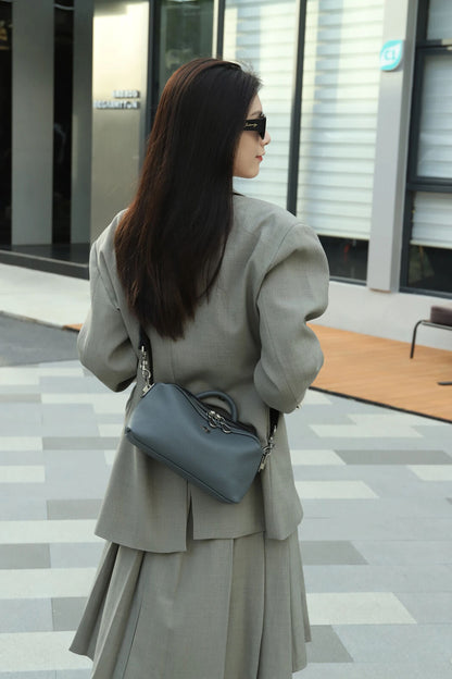 Small Square Bag for Ladies Soft Genuine Leather Cute Women‘s Crossbody Handbag