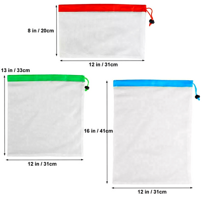 Bolsas Bags Mallas Para Cocina Juguetes Frutas Resistente Reutilizable 3Pz US