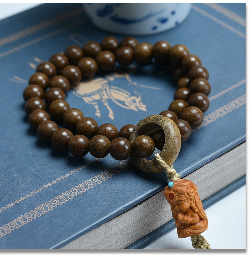 8mm Tara Tassel Pendant Double Wrap Prayer Beads Bracelet Braided