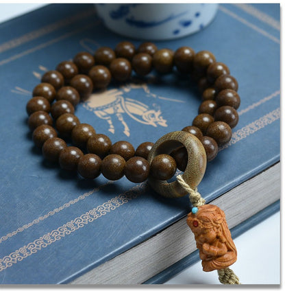 8mm Tara Tassel Pendant Double Wrap Prayer Beads Bracelet Braided