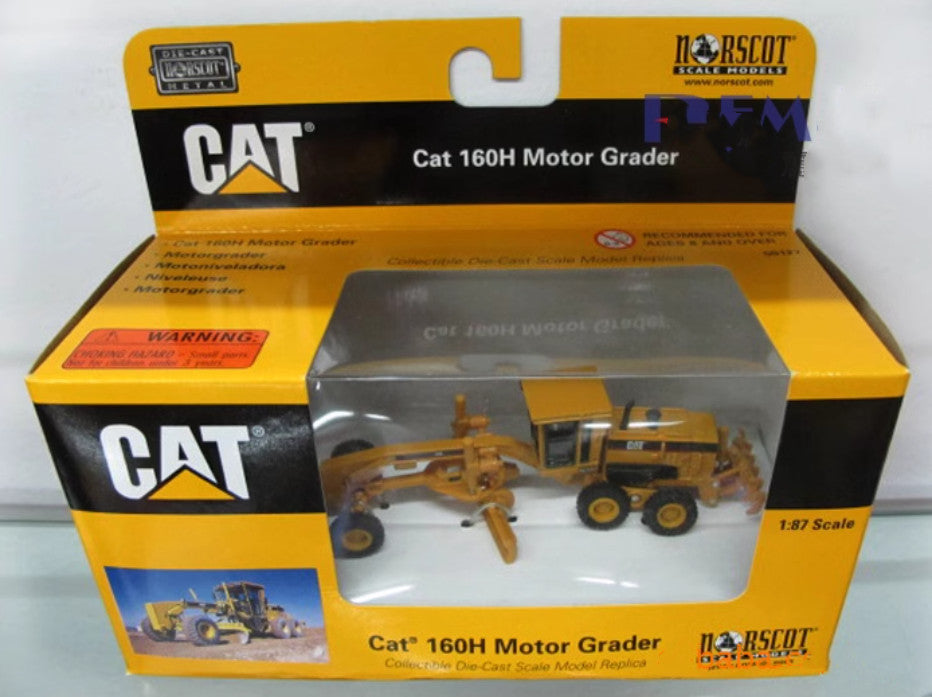 1:87 DM CAT160H Roader Motor Grader Construction Machine Equipment Diecast Model