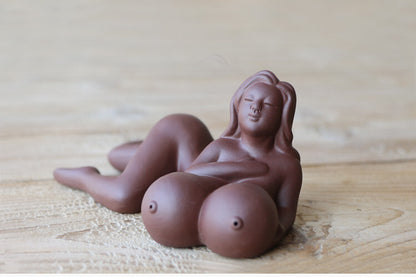 Funny Tea Pet Naked Beauty Mini Tea Play On Tea Tray Yixing Zisha Artiwork Gift