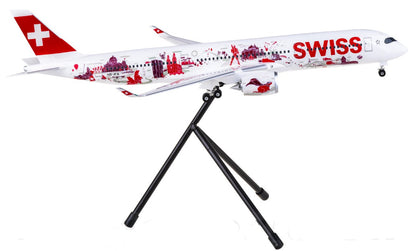 1:200 Hogan Swiss Airbus A350-900 Passenger Airplane ABS Plastic Aircraft Model