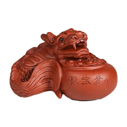Purple Clay Tea Pet Cornucopia Fish Handmade Chinese Kung Fu Tea Set Sculpture