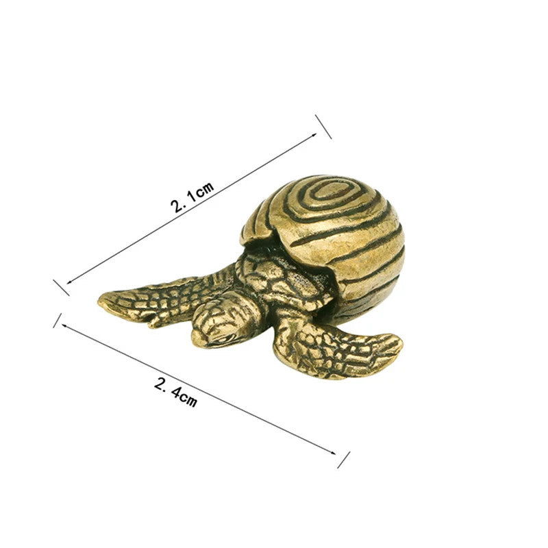 Brass Turtle Retro Style Cute Little Turtle Crafts Tea Pet Table Ornament