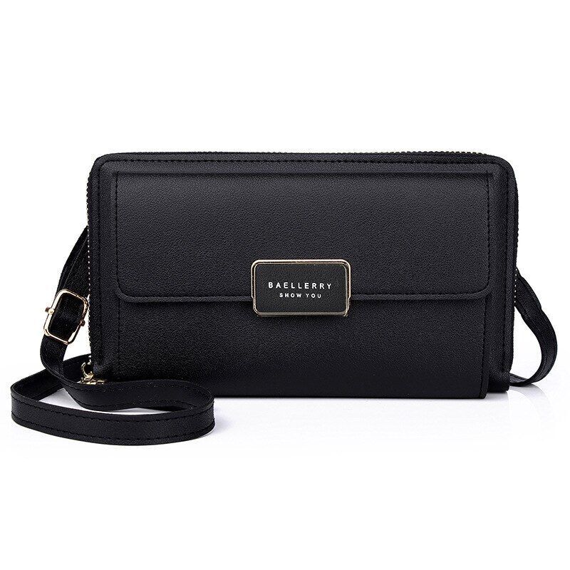 Handbags Large Shoulder Bags Hasp Zipper Purse 6.5Inch Phone Clutch Card Holder