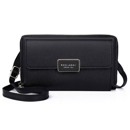 Handbags Large Shoulder Bags Hasp Zipper Purse 6.5Inch Phone Clutch Card Holder