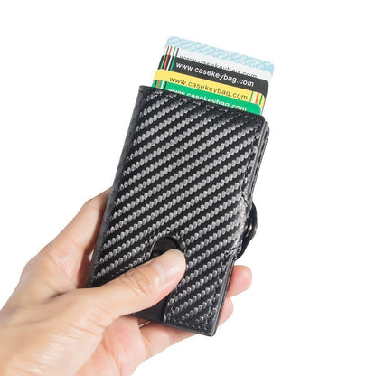 Carbon Fiber Slim Wallet Anti Rfid Credit Card Holders Case Leather Business 1PC