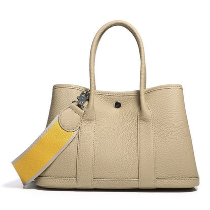 Genuine Leather Shoulder Bags Cow Leather Handbag Wide Strap Tote Bags Handbag