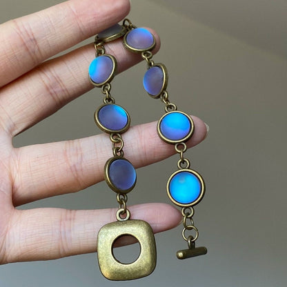 Handmade Heavy Retro Color-Changing Bead Bracelet Women's Niche Beaded Jewelry