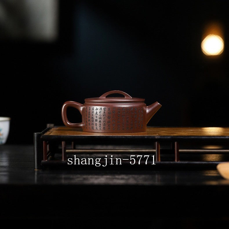Full Handmade Tea Pot Hand Carved Wintersweet Flower Marked Yixing Zisha Hanwa