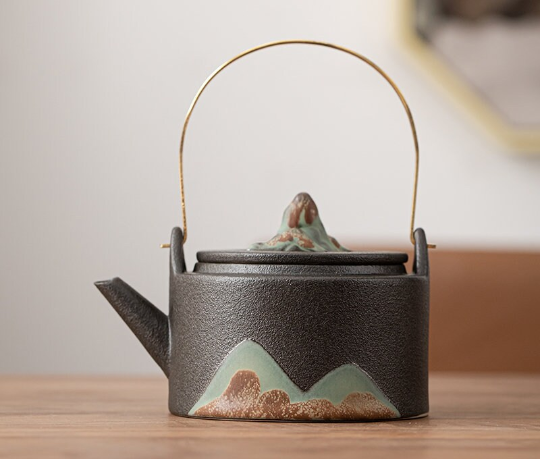Ceramic Teapots Handpainted Mountain Chinese Gongfu Tea Pot