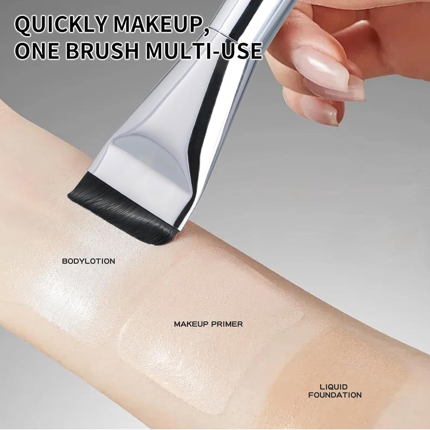 4PCS Flat Foundation Brush Set - Ultra Thin Blade for Liquid Makeup Blending