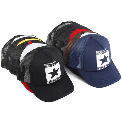 Mens Trucker Hat Mesh Baseball Cap Snapback Adjustable Hip Hop Flat Solid Blank