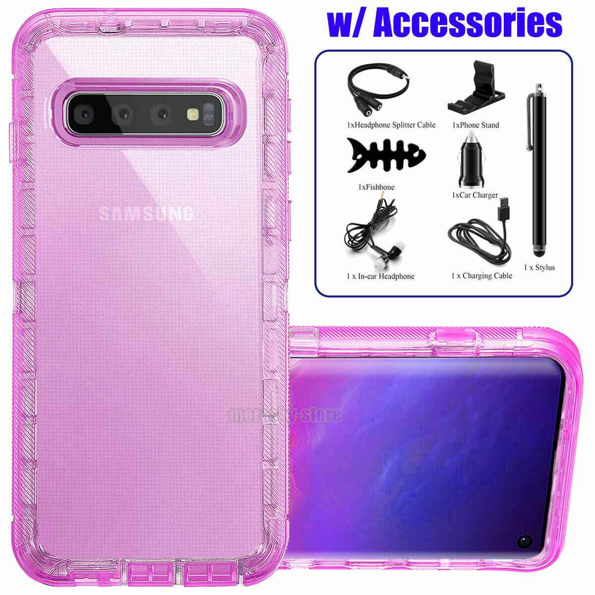 For Samsung Galaxy S10e S10 Plus Transparent Case Clear Phone Cover +Accessories