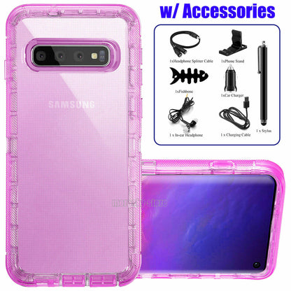 For Samsung Galaxy S10e S10 Plus Transparent Case Clear Phone Cover +Accessories