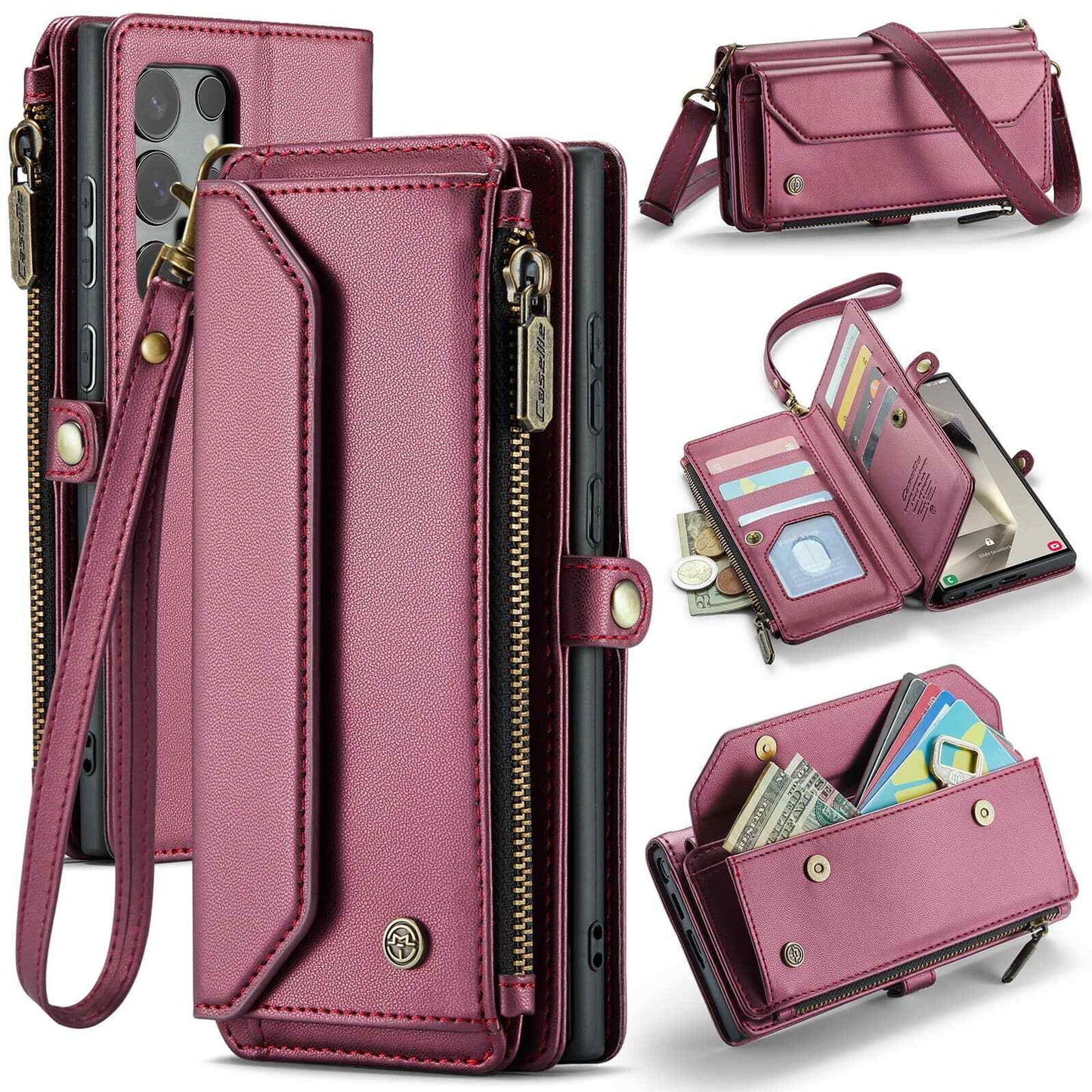 Crossbody for Samsung Galaxy S25 Ultra S25+ Plus Case Wallet with Card Holder