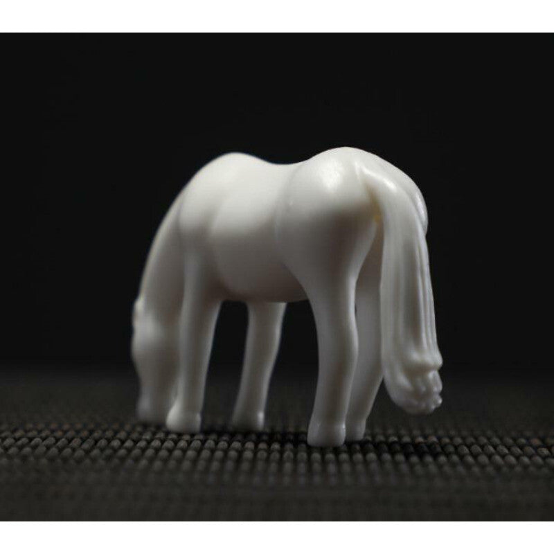 2.3" Chinese White Porcelain Ceramics 12 Zodiac Horse Figurine Statue Statues