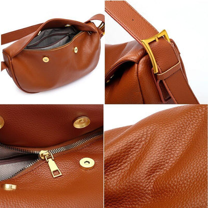 Genuine Leather Handbag Wide Shoulder Strap Shoulder Bag Messenger Bag Sac 1 PC