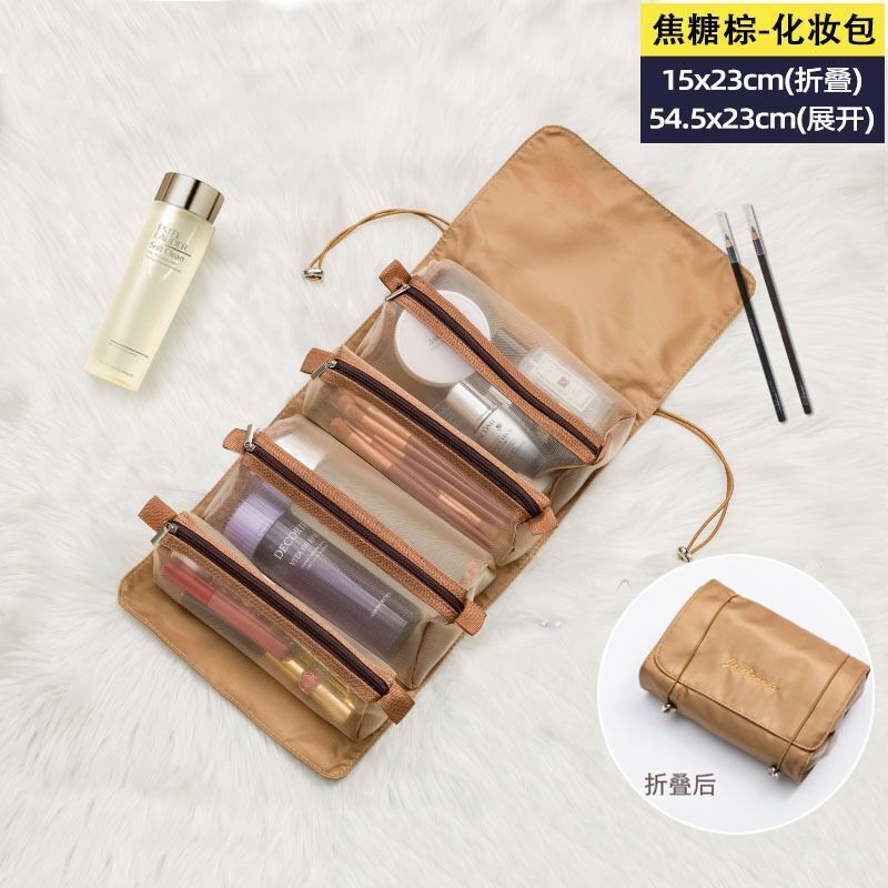 Travel Cosmetic Bag Mesh Make Up Toiletry Brushes Lipstick Storage Organizer Bag