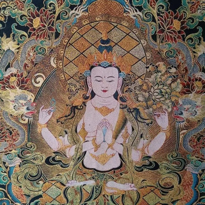 36-Inch Exquisite Tibetan Thangka Wall Hanging Tapesty Collection Exquisite Art Works -