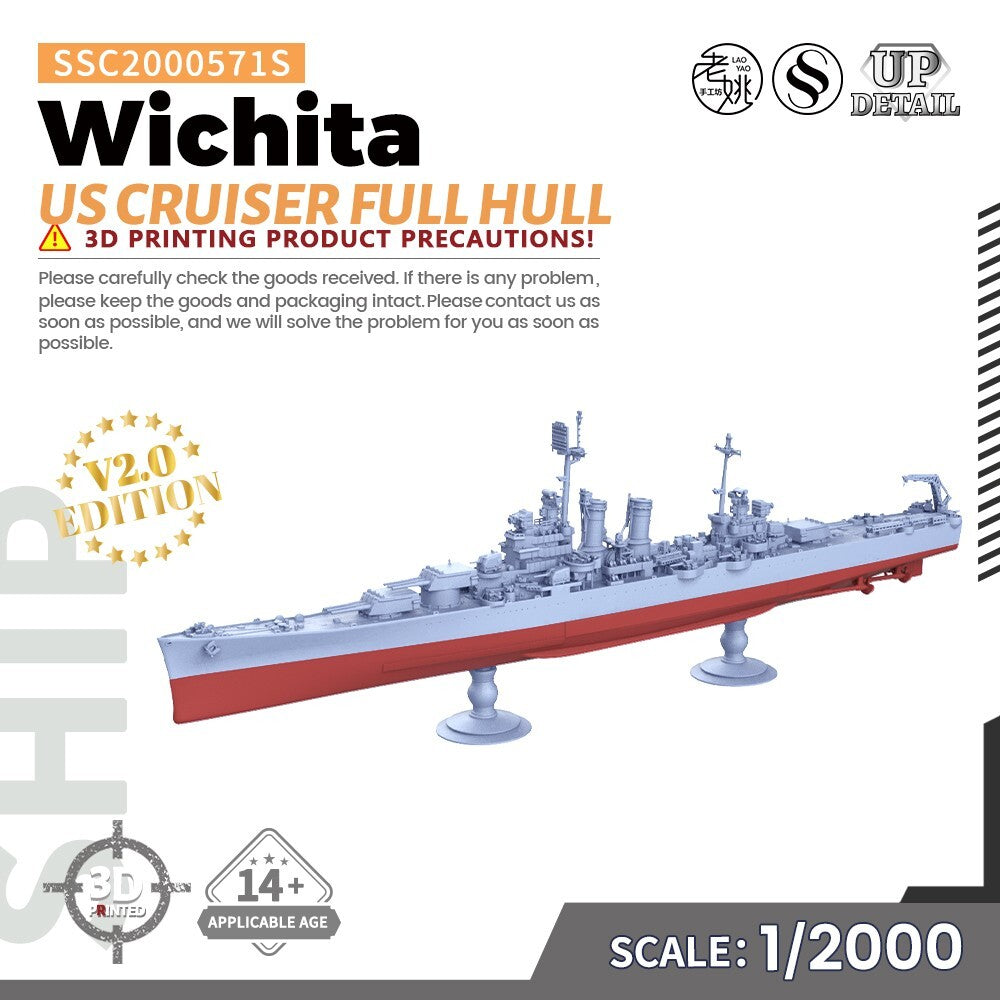 SSMODEL SSC2000571S 1/2000 Military Model Kit US Wichita Cruiser Full Hull