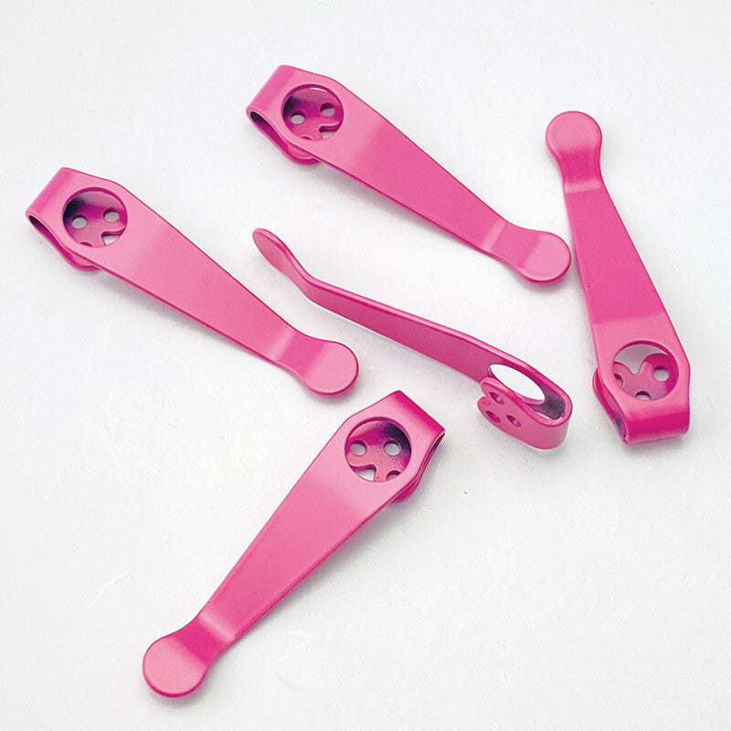 1PC. Titanium Alloy Pink Pocket Clip for Spyderco Paramilitary 2